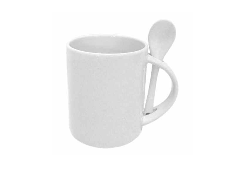 Sublimation white spoon ceramic mug