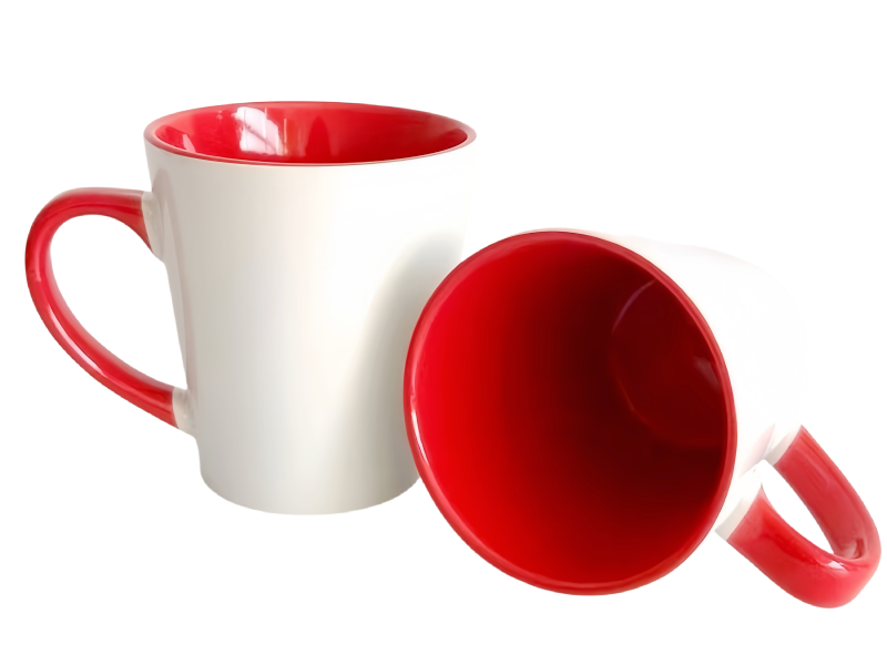 Sublimation 12oz latte inner handle mug-red