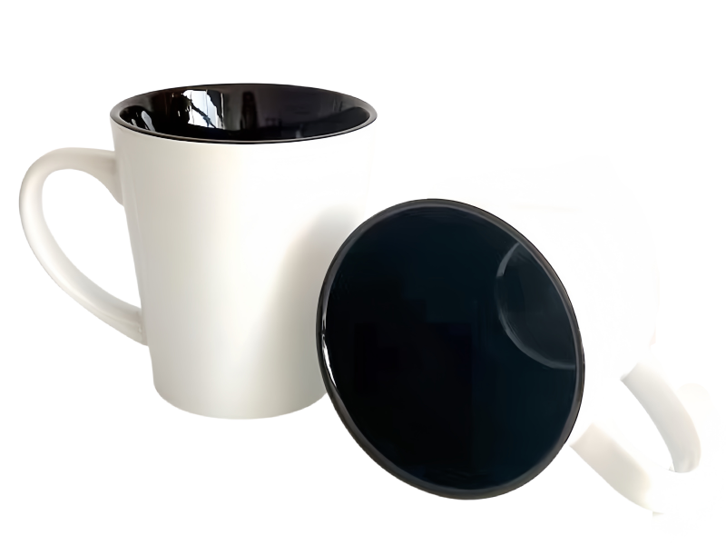 Sublimation 12oz latte inner two-tone mug-black