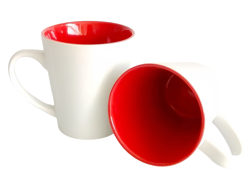 Sublimation 12oz latte inner two-tone mug-red