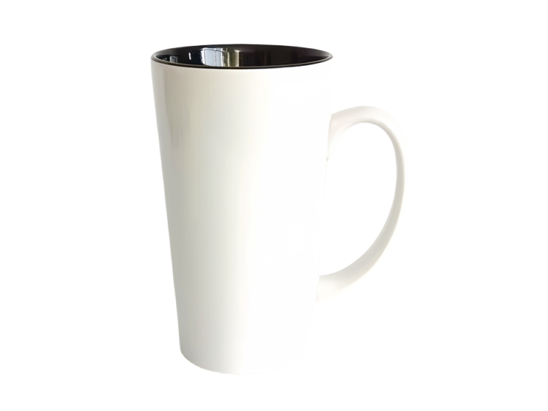 Sublimation 17oz latte two tone ceramic mug-black