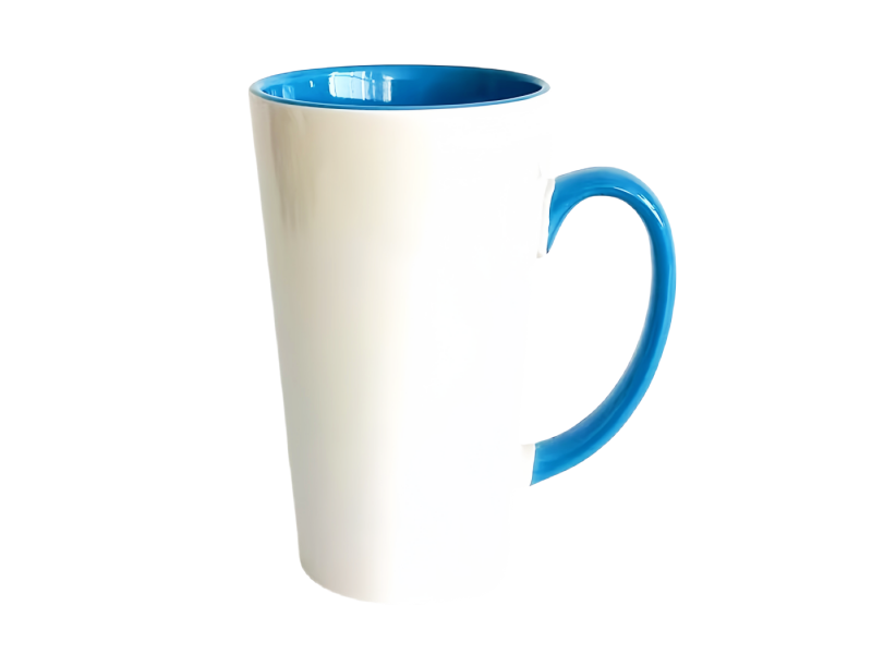 Sublimation 17oz latte inner handle color mug-blue