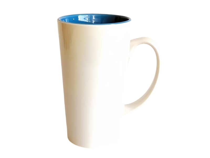 Sublimation 17oz latte two tone ceramic mug-blue