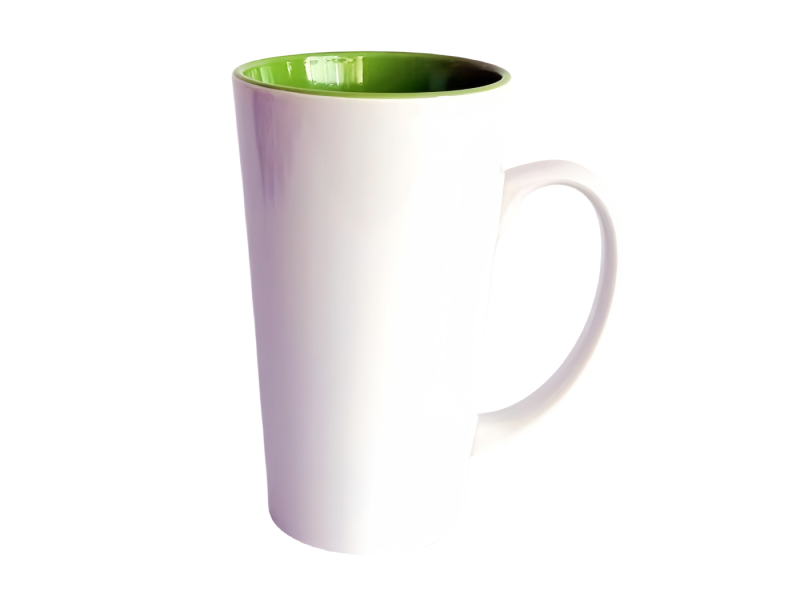 Sublimation 17oz latte two tone ceramic mug-green