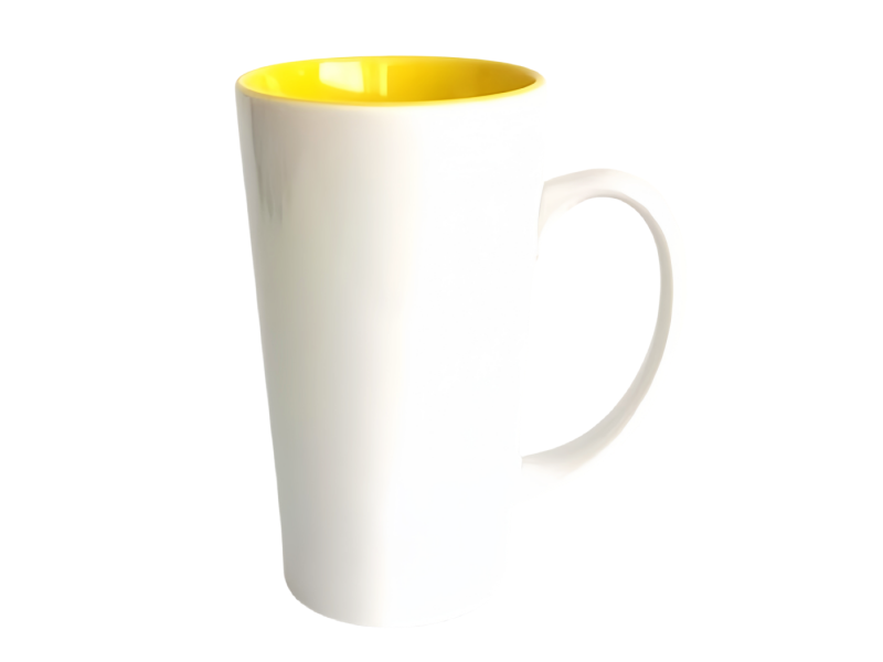 Sublimation 17oz latte two tone ceramic mug-yellow