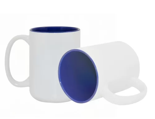 Sublimation 15oz two-tone color mugs-Blue