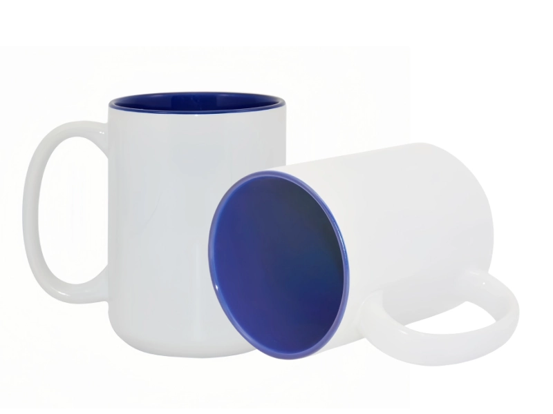 Sublimation 15oz two-tone color mugs-Blue