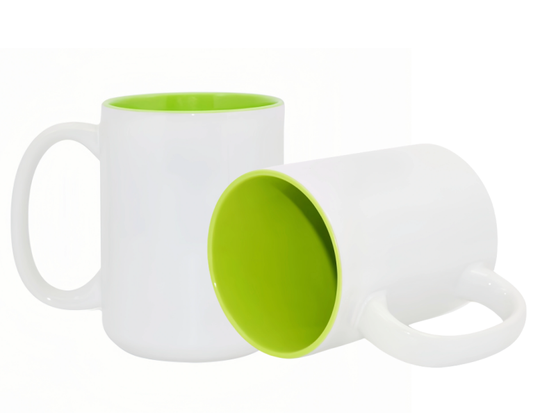 Sublimation 15oz two-tone color mugs-Green