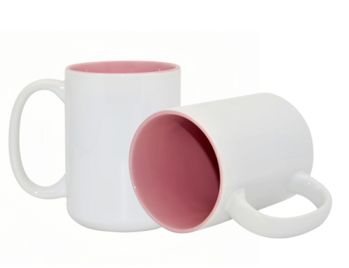 Sublimation 15oz two-tone color mugs-Pink