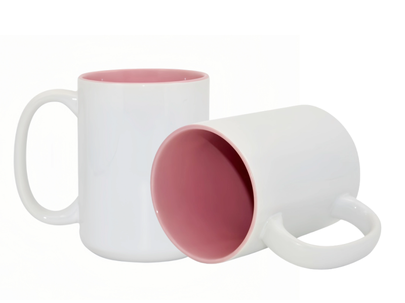 Sublimation 15oz two-tone color mugs-Pink