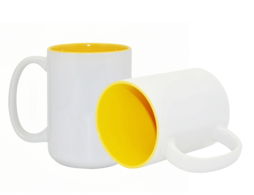 Sublimation 15oz two-tone color mugs-Yellow