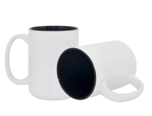 Sublimation 15oz two-tone color mugs-black