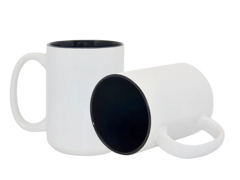 Sublimation 15oz two-tone color mugs-black