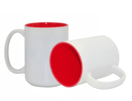 Sublimation 15oz two-tone color mugs-red