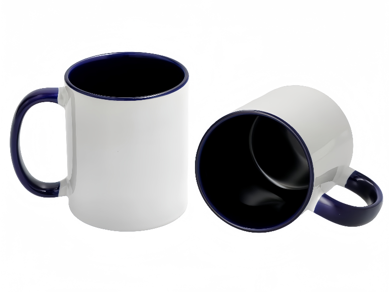 11oz dark blue inner handle sublimation mug