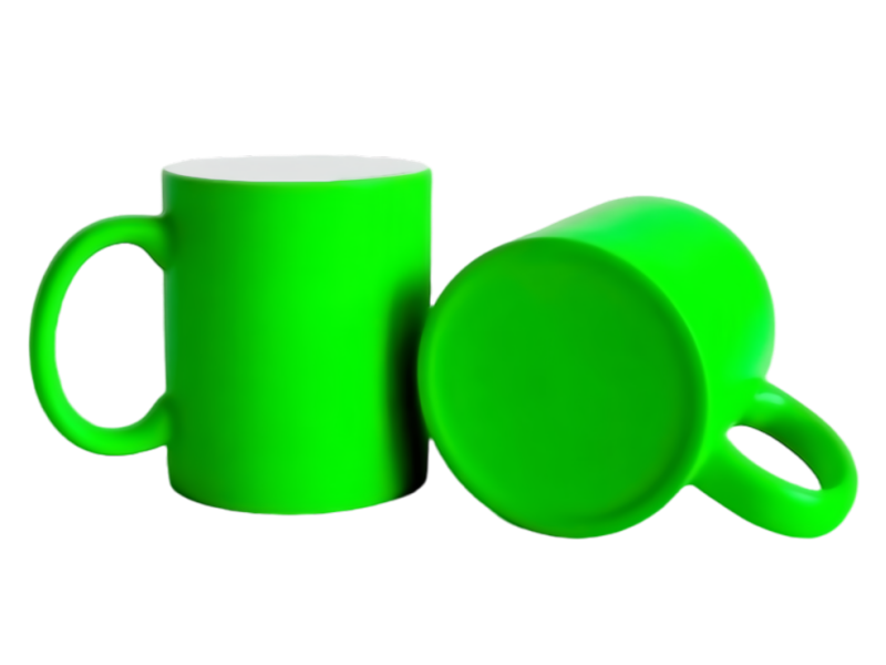 11oz green fluorescent neon sublimation ceramic mug