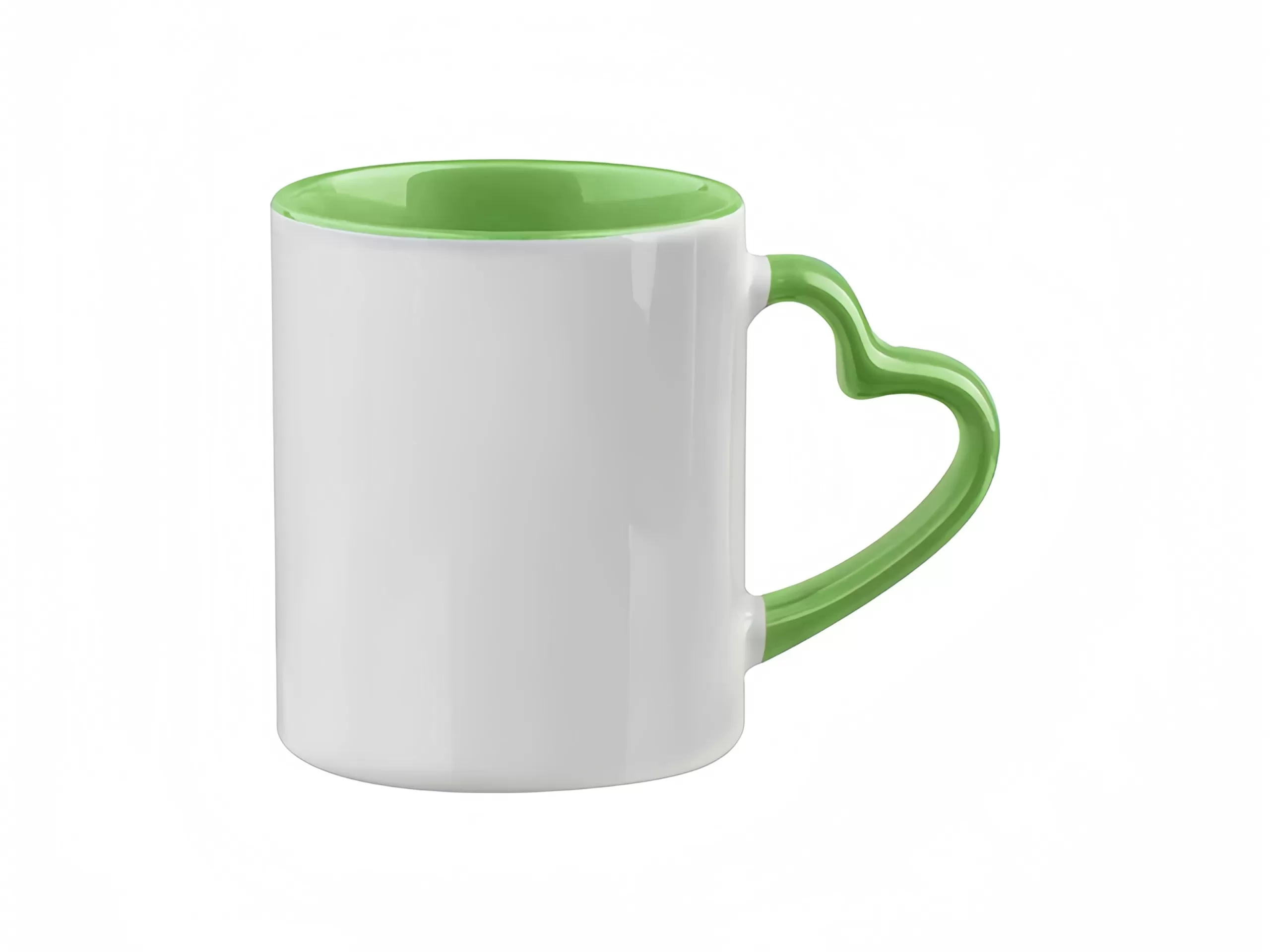 11oz heart handle inner green sublimation mug