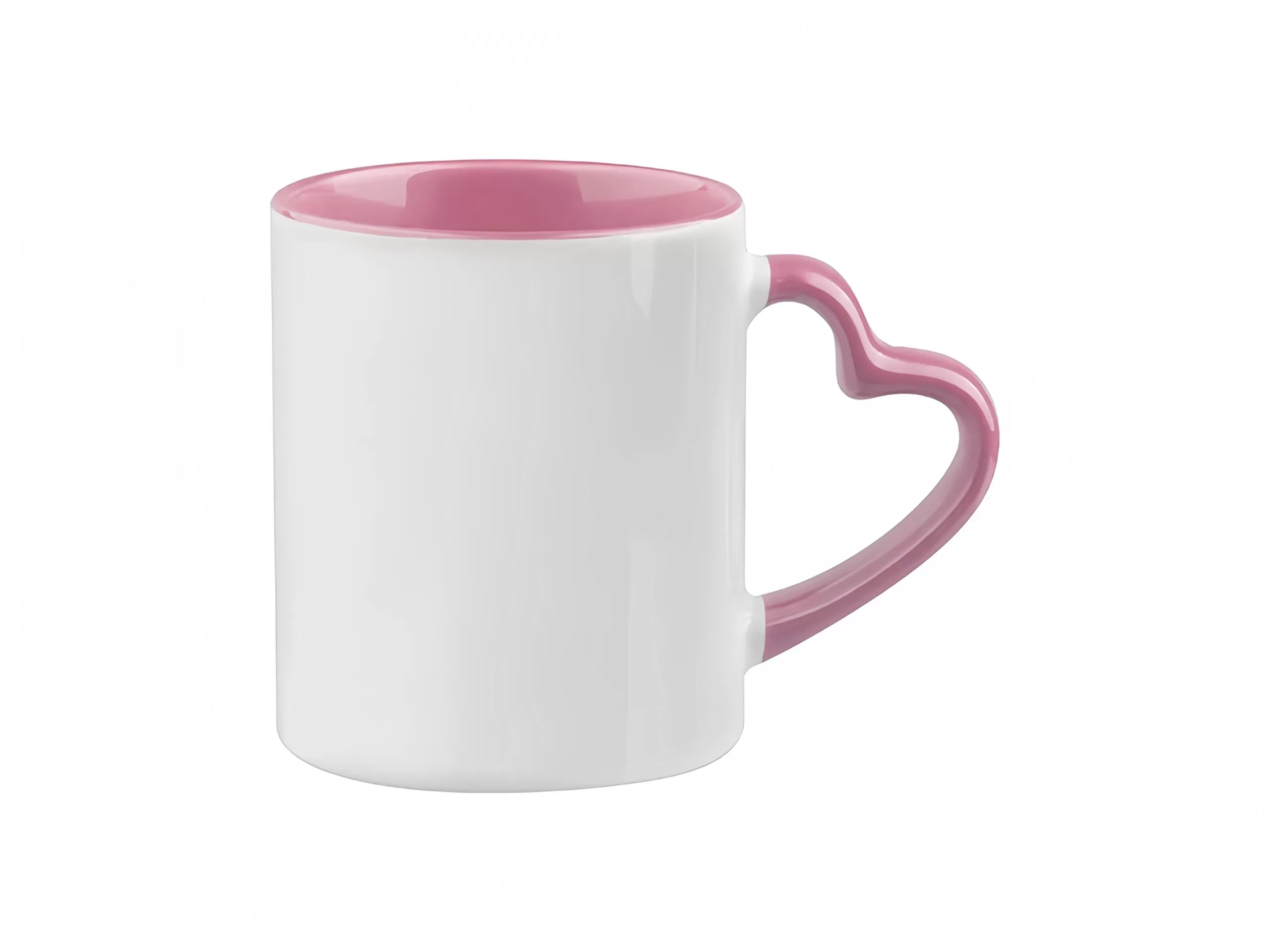 11oz heart handle inner pink sublimation mug