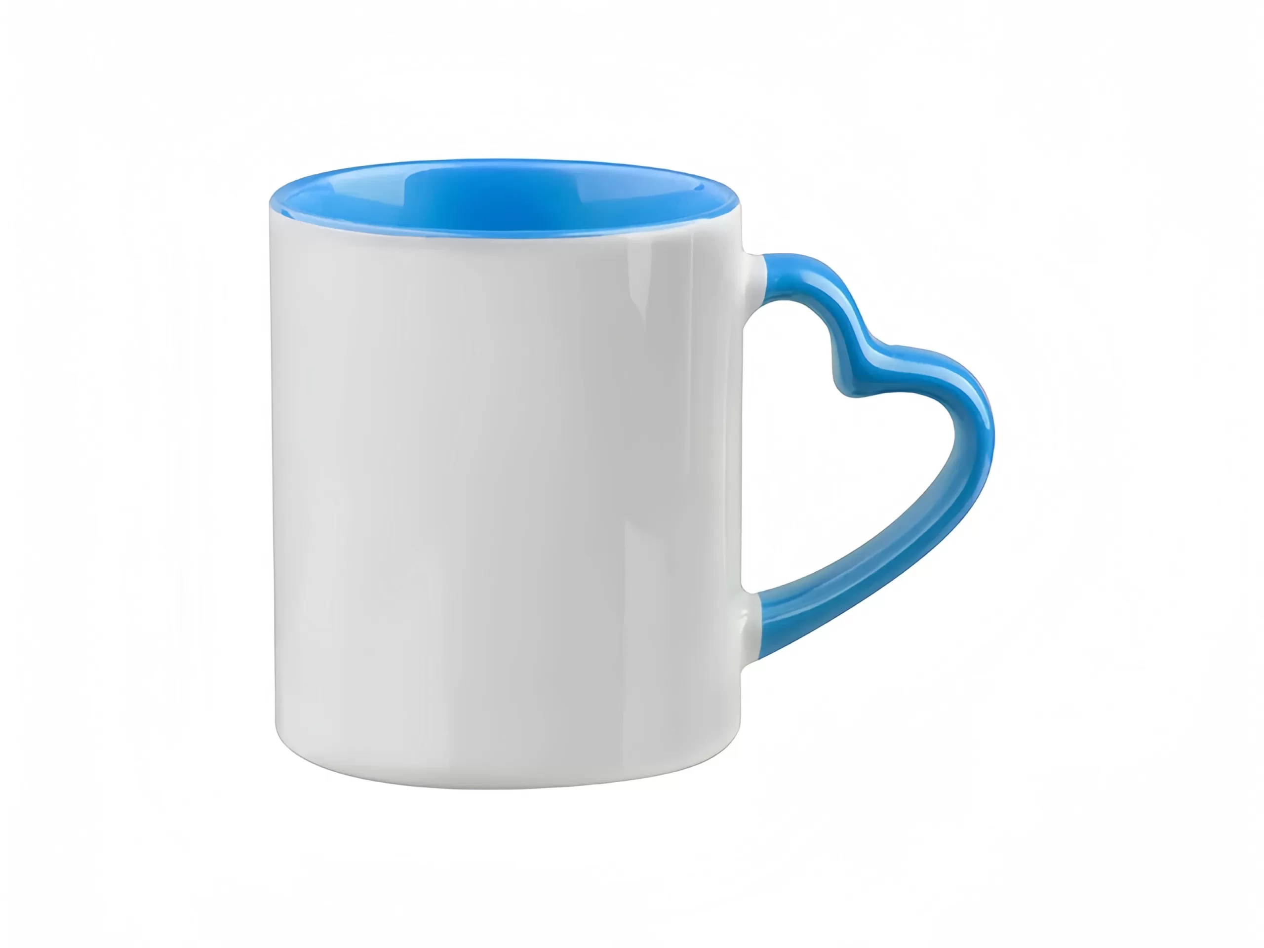 11oz heart handle inner sky blue sublimation mug