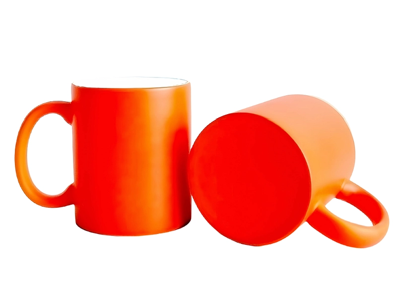 11oz orange fluorescent neon sublimation ceramic mug