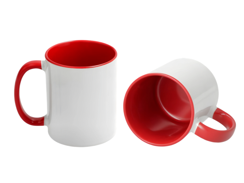 11oz red inner handle sublimation mug