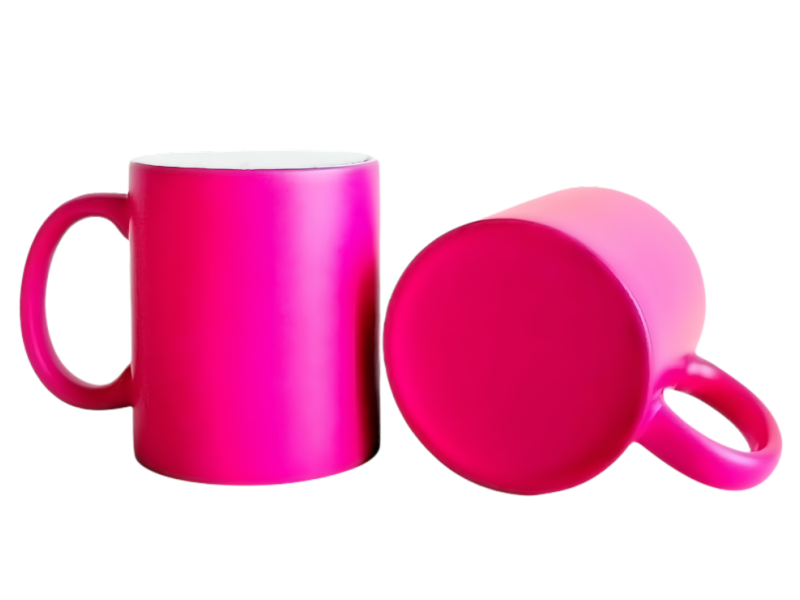 11oz rose red fluorescent neon sublimation ceramic mug