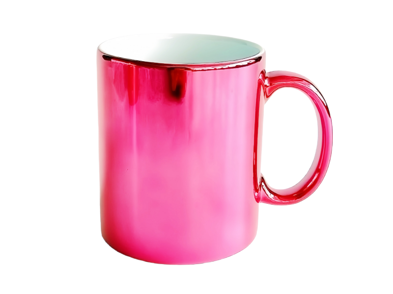 11oz metallic rose red sublimation mug