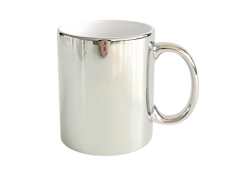 11oz metallic silver sublimation mug