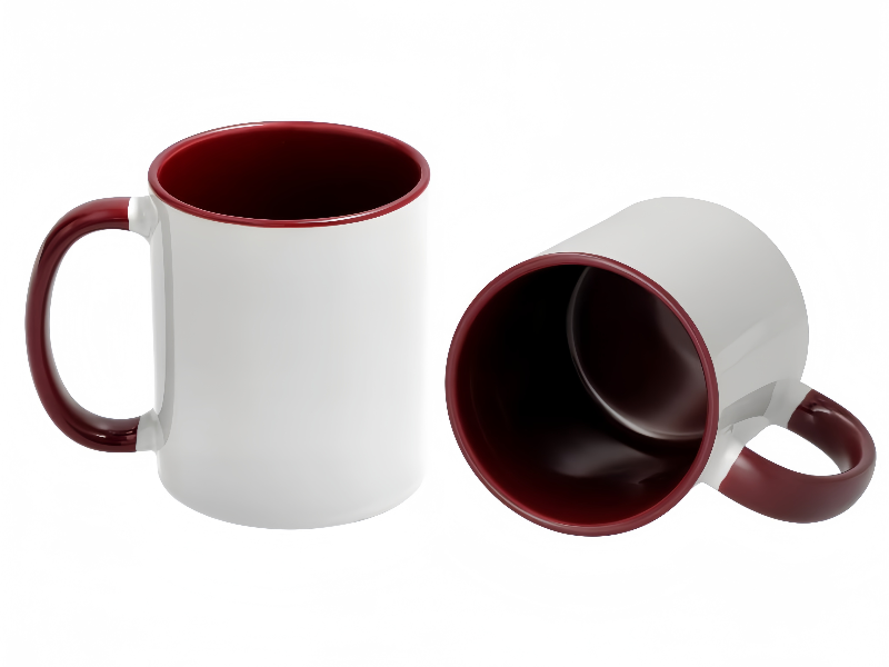 11oz maroon inner handle sublimation mug