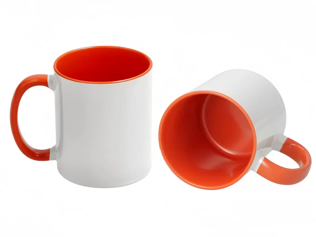 11oz orange inner handle sublimation mug