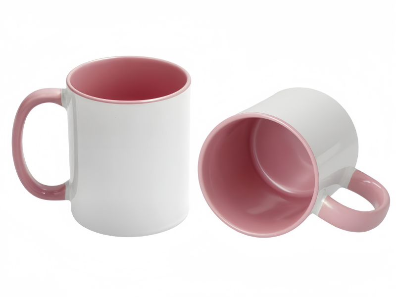 11oz pink inner handle sublimation mug