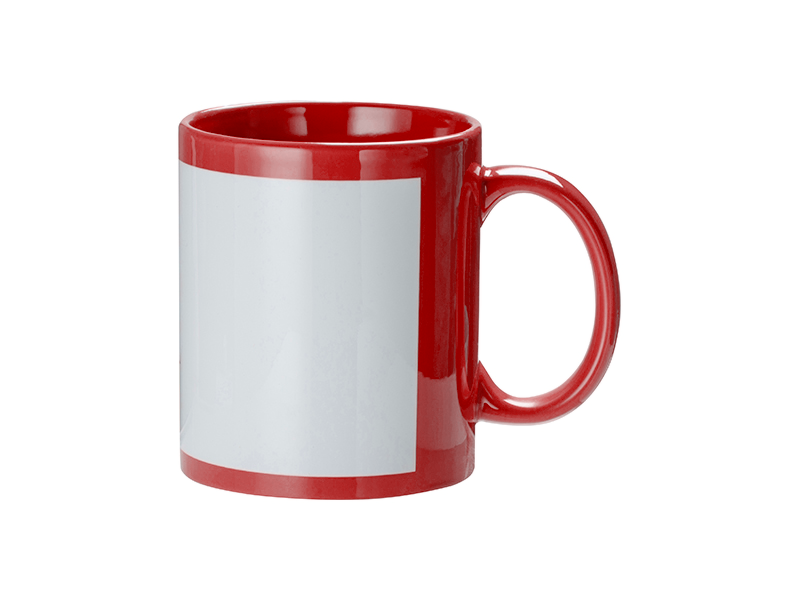 11oz full color with white patch sublimation mug red