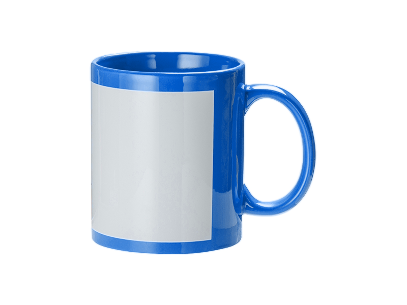 11oz full color with white patch sublimation mug cambridge blue