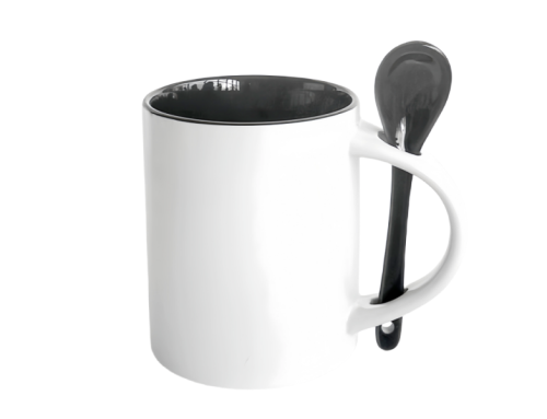 sublimation 11oz two tone spoon mug-black