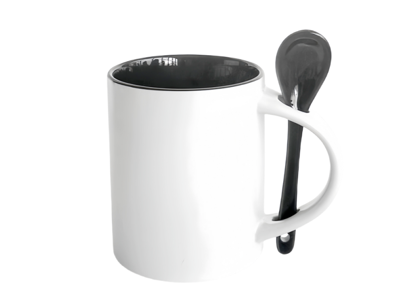 sublimation 11oz two tone spoon mug-black