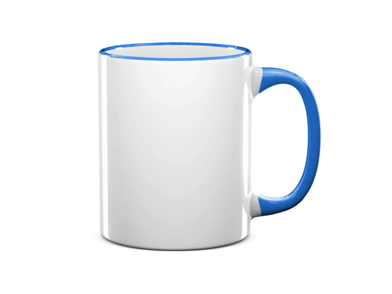 11oz cambridge blue rim handle sublimation mug