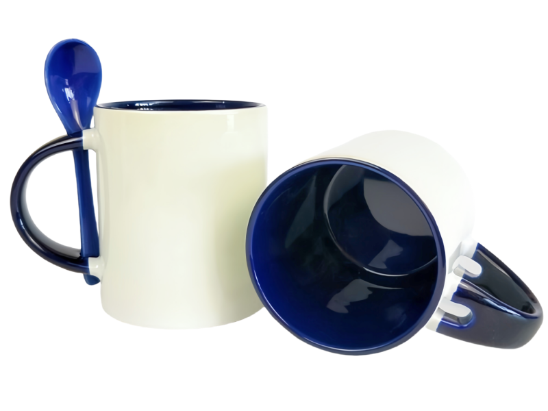 Color 11oz sublimation spoon mug-dark blue