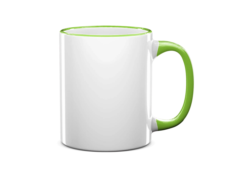 11oz green rim handle sublimation mug