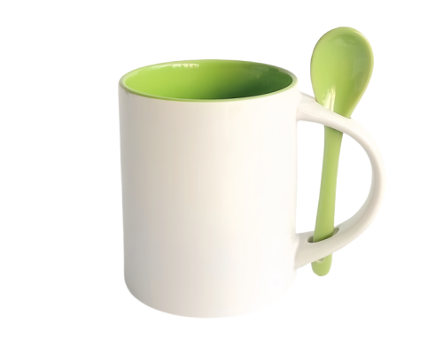 sublimation 11oz two tone spoon mug-green