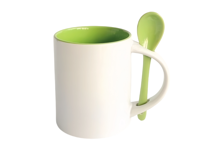 sublimation 11oz two tone spoon mug-green