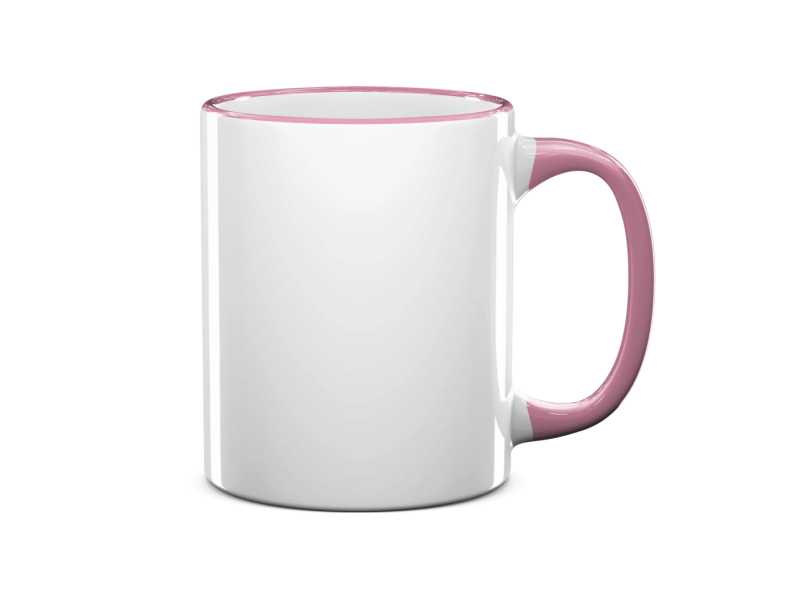 11oz pink rim handle sublimation mug