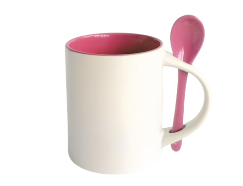 sublimation 11oz two tone spoon mug-pink