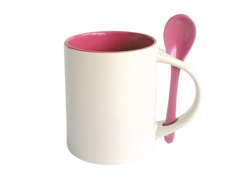 sublimation 11oz two tone spoon mug-pink