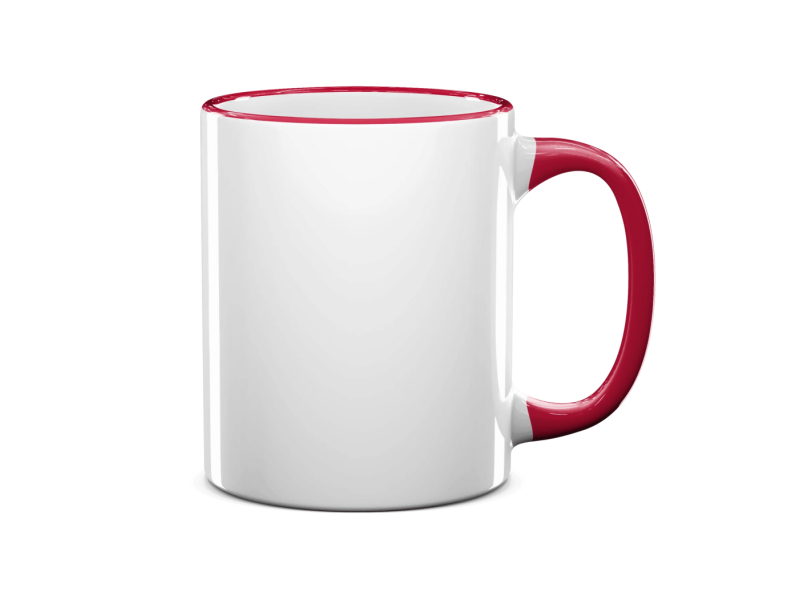 11oz red rim handle sublimation mug