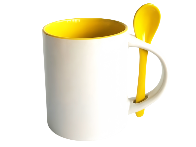 sublimation 11oz two tone spoon mug-yellow