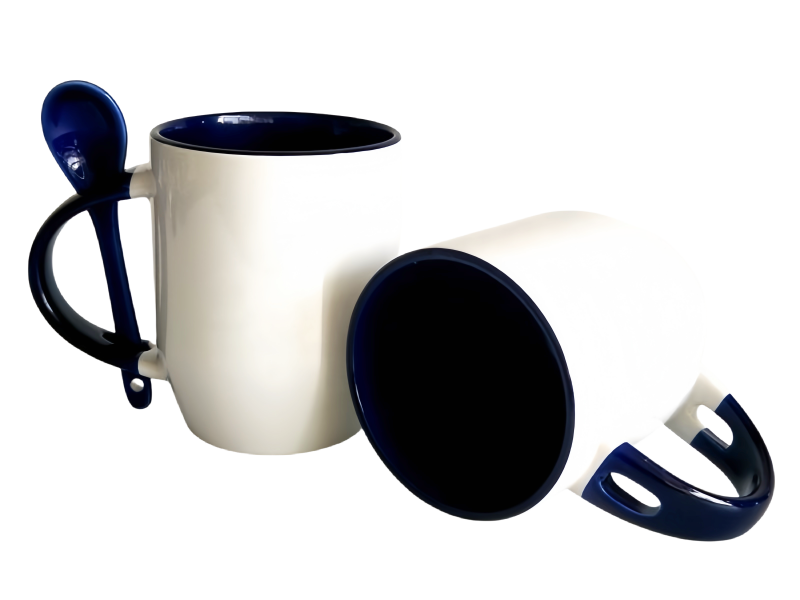 Color 12oz sublimation spoon mug-dark blue