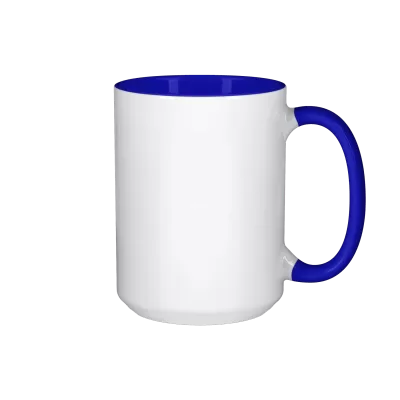 15oz inside and handle dark blue sublimation ceramic mug