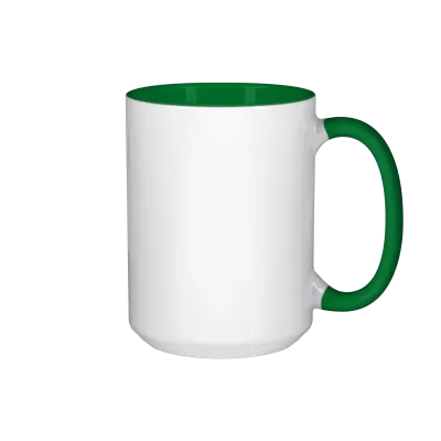 15oz hunter green inner handle sublimation ceramic mugs