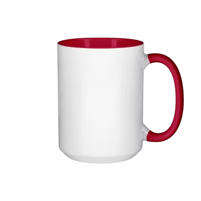 15oz inside and handle red sublimation ceramic mugs