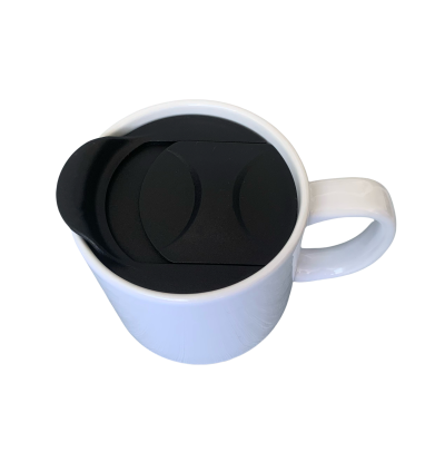 14oz sublimation ceramic mug silicon base with plastic lid